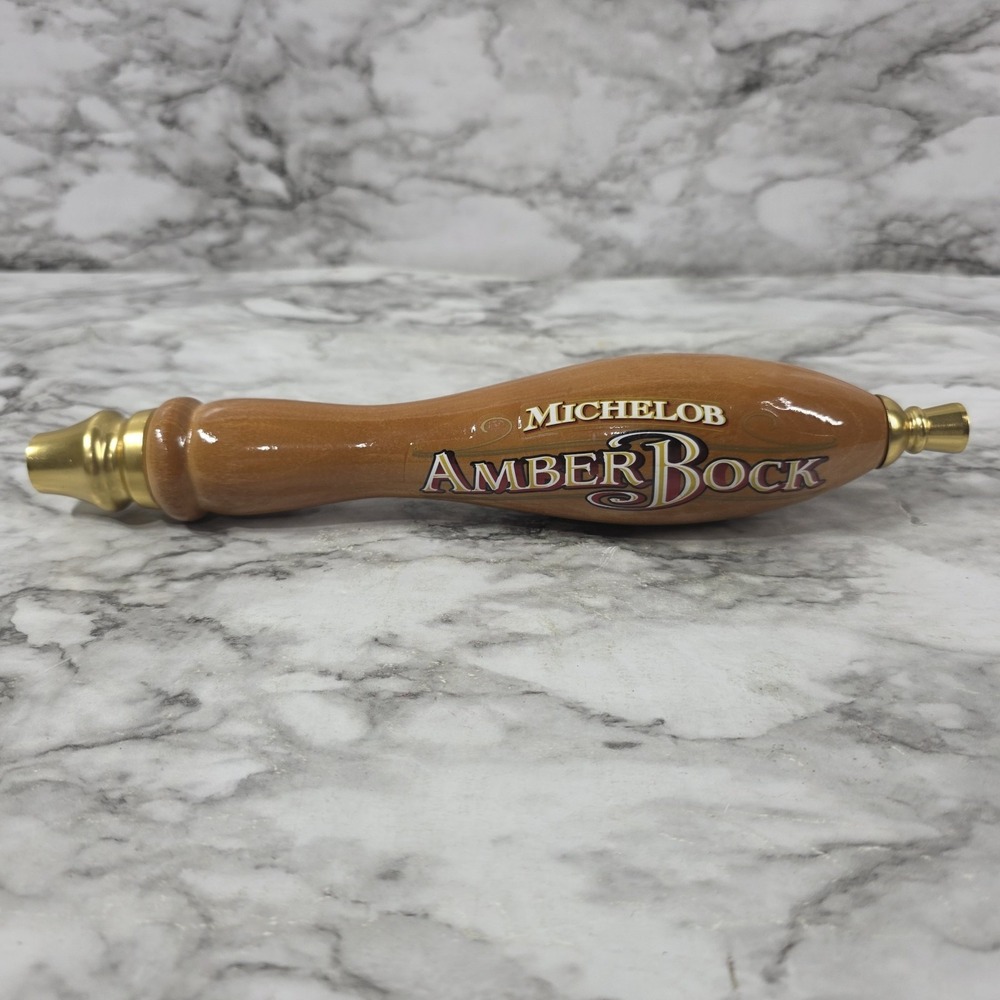 Michelob Amber Bock 12" Wooden Beer Tap Handle Read Description